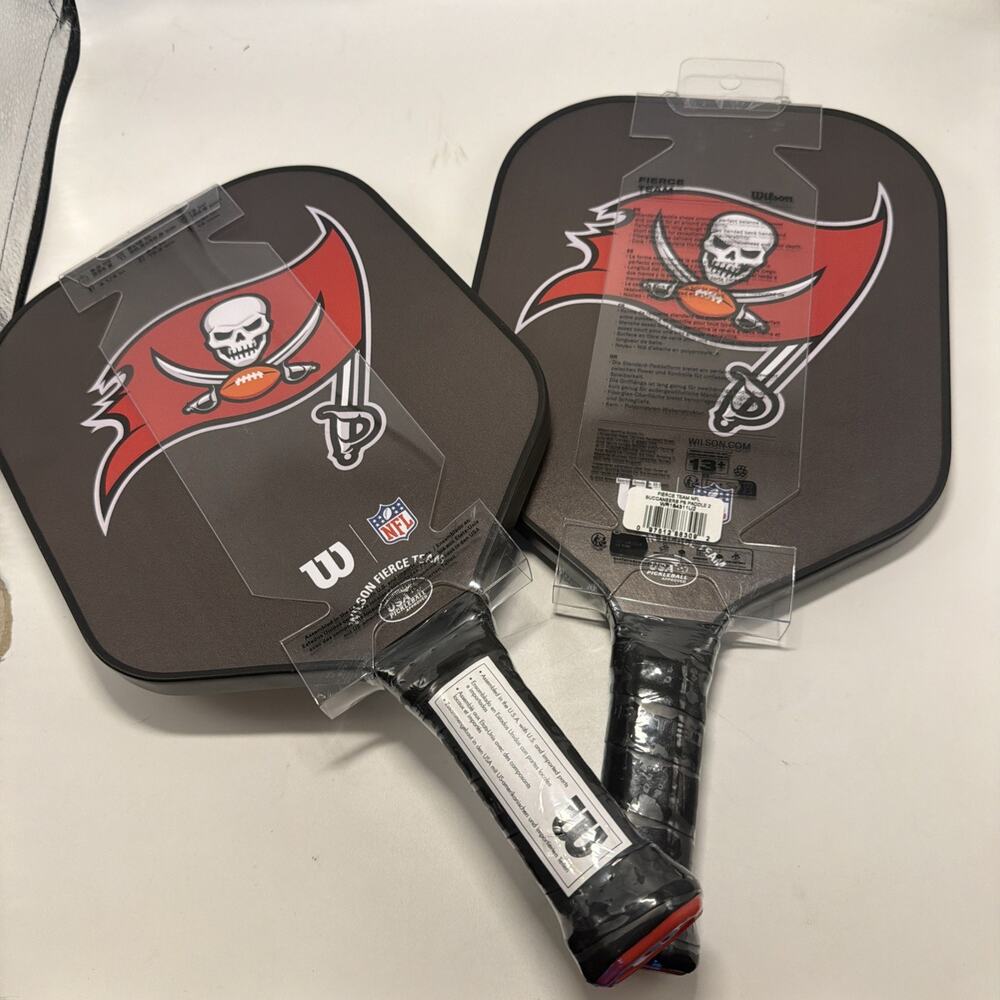 Wilson NFL Collection Fierce Team Pickleball PaddlesGrip Size 2-4 1/4" Bucaneers